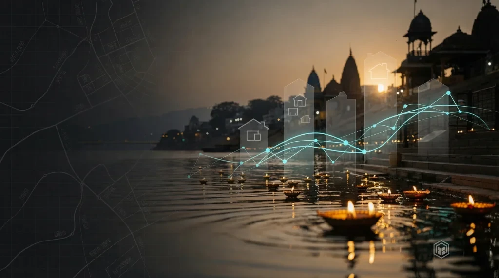 Ghats of Haridwar with pilgrim crowds